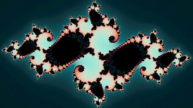 The analytic_twobandjulia preset, drawn with the analytic_field system