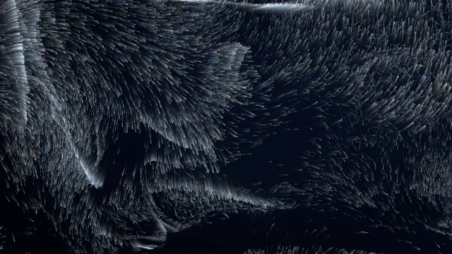 The swarm_murmuration preset, drawn with the swarm system