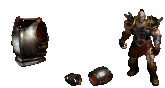 A breast plate in the inventory, its drop frames and a character wearing it