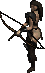 Blood Raven: a corrupt rogue archer with a bow, standing still