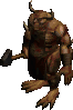 Hephasto the Armorer: a large horned demon with a hammer